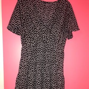 Shein Curve 1XL Black Print Dress